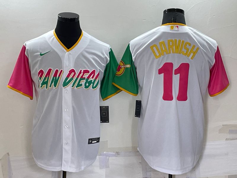 Men San Diego Padres #11 Darvish White City Edition Game Nike 2022 MLB Jerseys->san diego padres->MLB Jersey